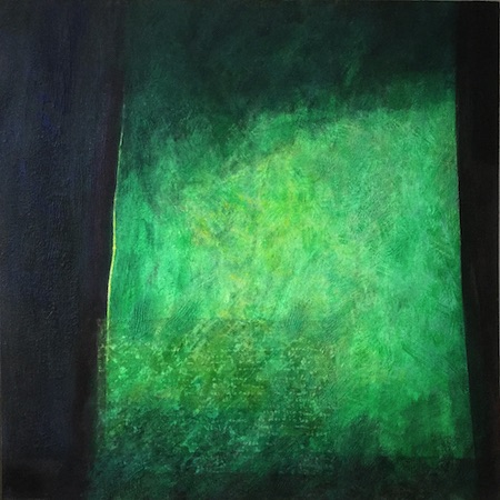 Vert   80 x 80 cm encaustic painting by Lin Schmidt